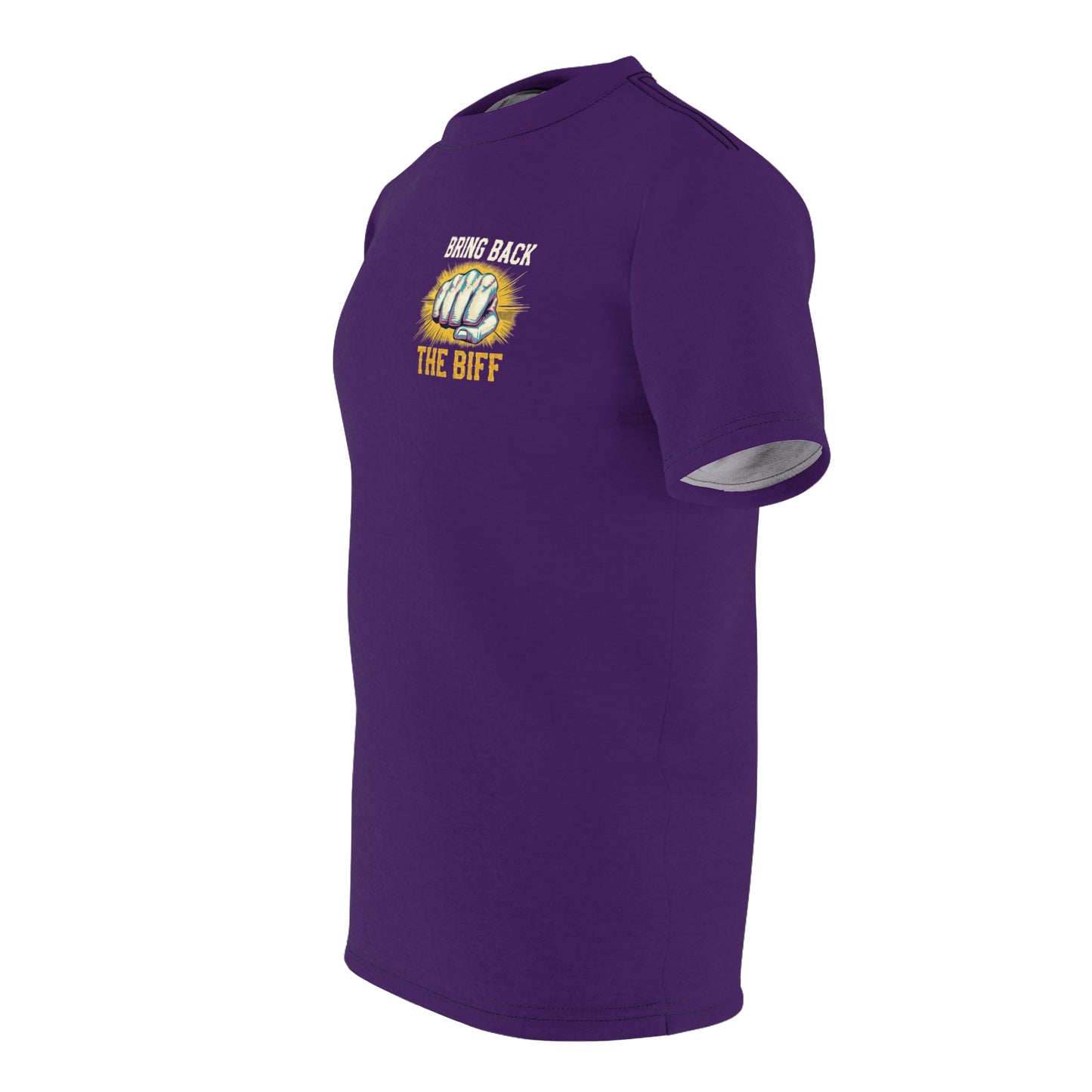 "Bring Back The Biff", Unisex T-shirt (Quandong Plum)