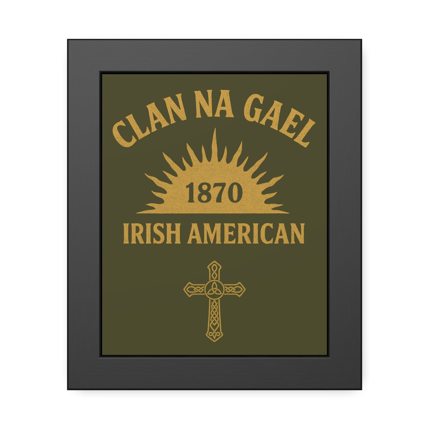 "Clan na Gael - Irish American", Framed Paper Poster (Fianna Green)