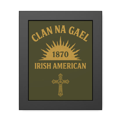 "Clan na Gael - Irish American", Framed Paper Poster (Fianna Green)