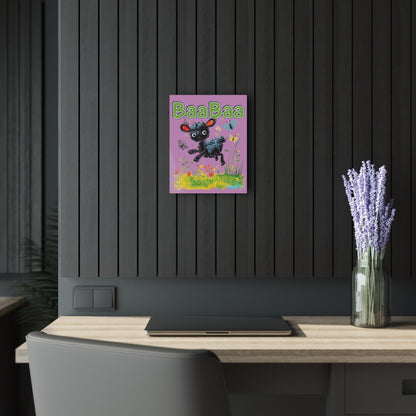 "Baa Baa Black Sheep", Acrylic Wall Prints (French Cleat Hanging) (Sanctified Petal)