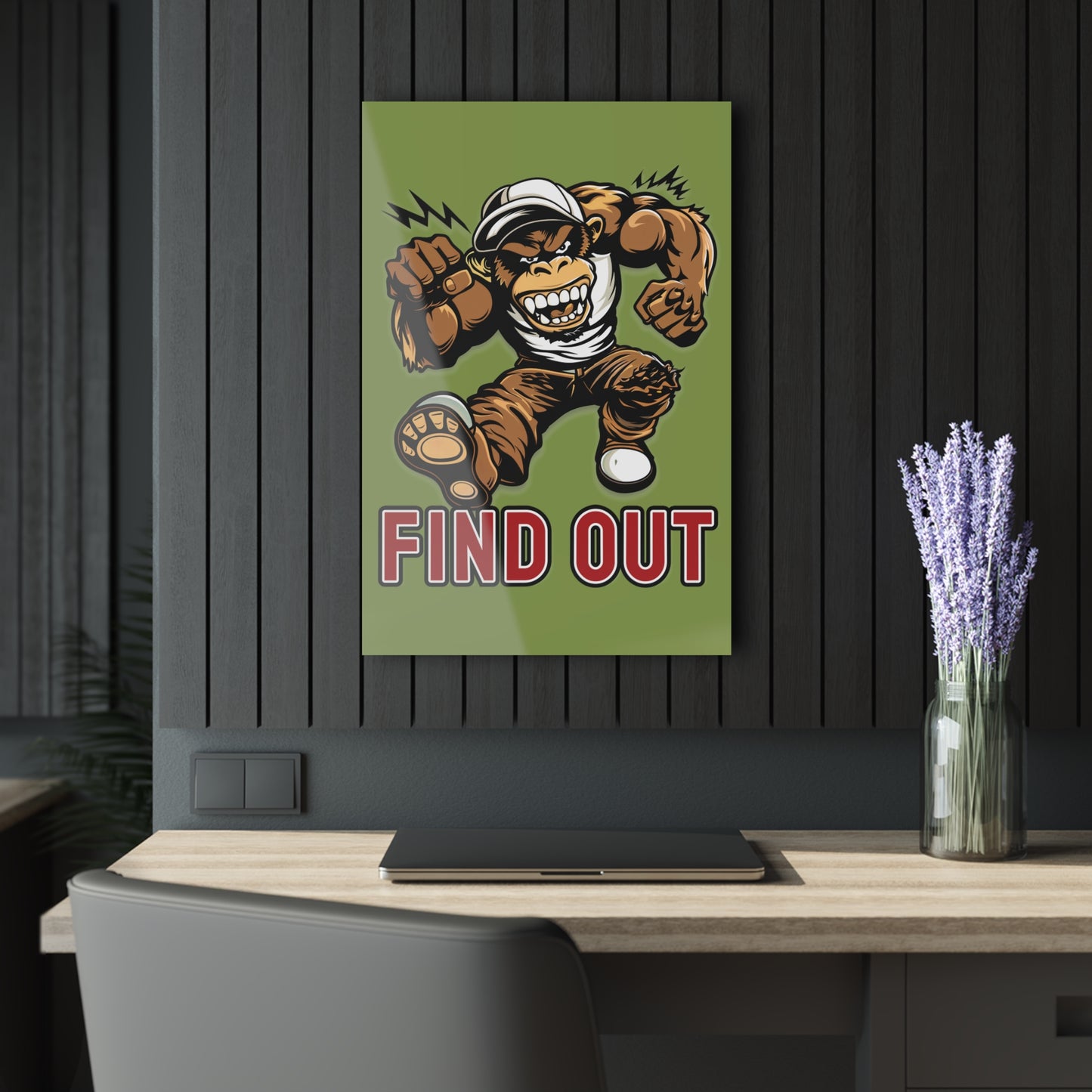 "Find Out", Acrylic Wall Prints (French Cleat Hanging) (Zombie Green)