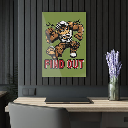 "Find Out", Acrylic Wall Prints (French Cleat Hanging) (Zombie Green)