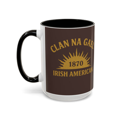"Clan na Gael - Irish American", Colorful Mugs (11oz, 15oz) (Wild Boar Brown)