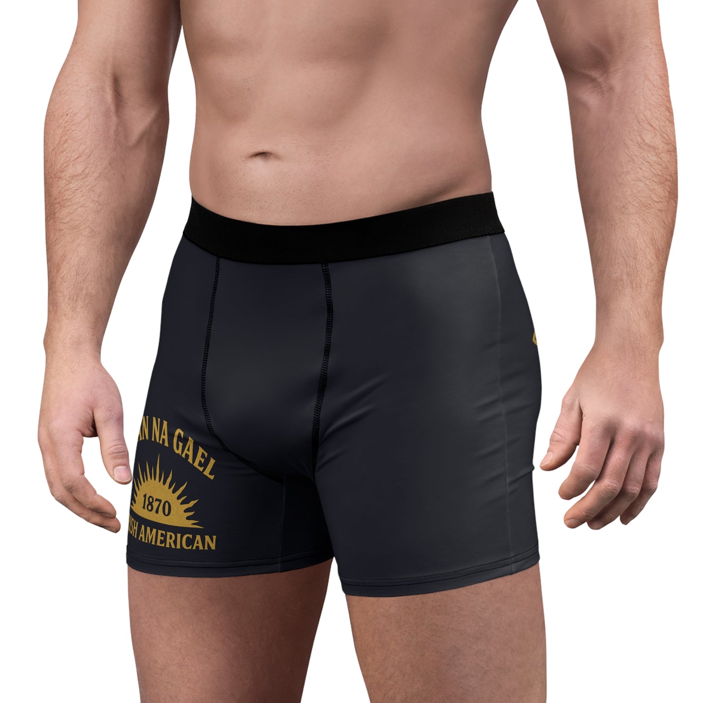 "Clan na Gael - Irish American", Men's Boxer Briefs (Black Denim)