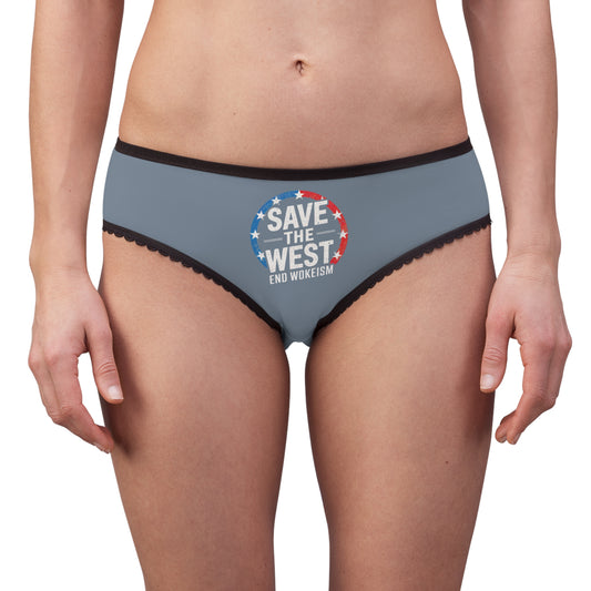 "Save the West - End Wokeism", Women's Briefs (Atlantic Grey)