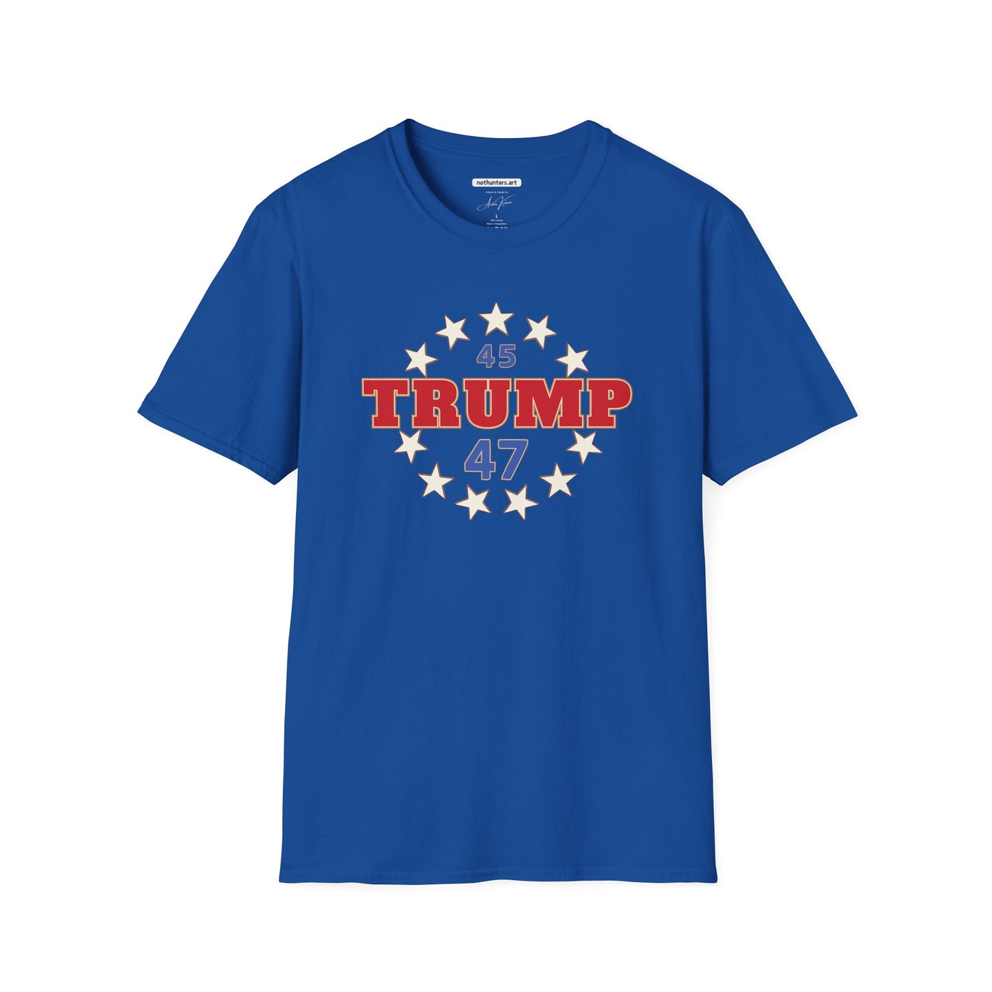 "Trump 45-47 Circle of Stars", Unisex Softstyle T-Shirt
