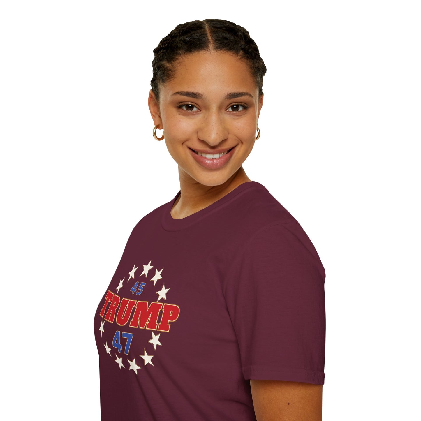 "Trump 45-47 Circle of Stars", Unisex Softstyle T-Shirt