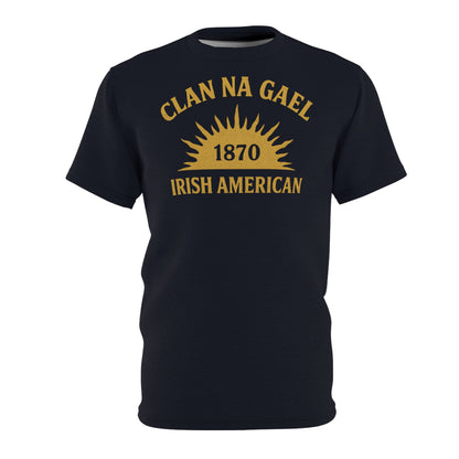 "Clan na Gael - Irish American", Unisex T-shirt (Black Denim)