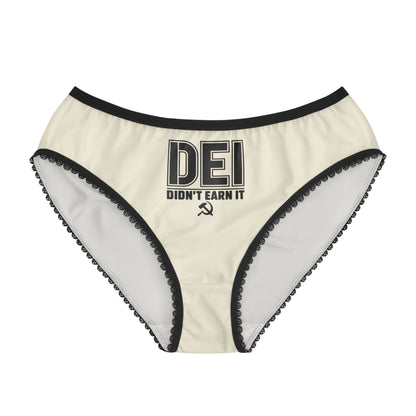 "DEI - Didn't Earn It" #14, Women's Briefs (Egg Shell White)