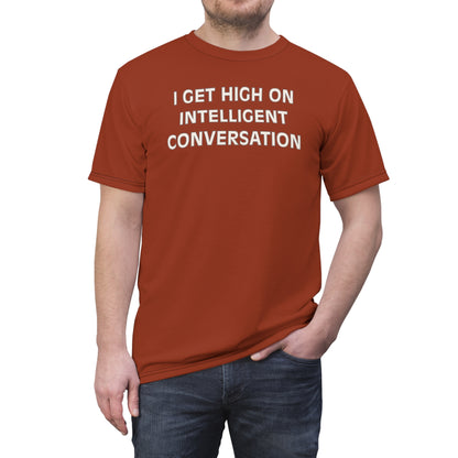 "Intelligent Conversation", Unisex T-shirt (Chocolate Lust)