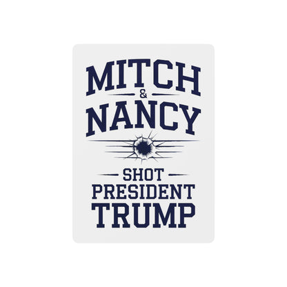 "Mitch & Nancy Shot President Trump", Political Playing Cards (Off White)