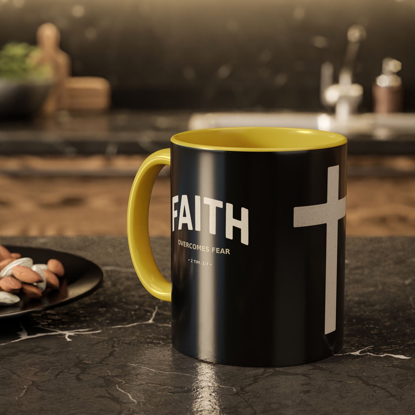 "Faith Overcomes Fear", Colorful Mugs (11oz, 15oz)