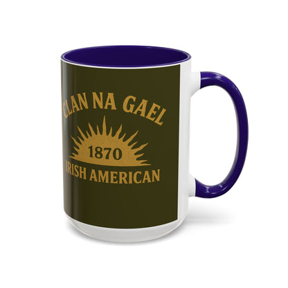 "Clan na Gael - Irish American", Colorful Mugs (11oz, 15oz) (Fianna Green)