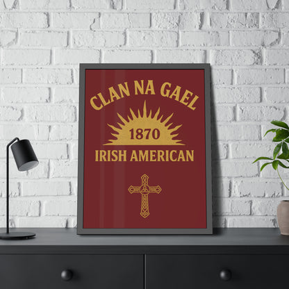 "Clan na Gael - Irish American", Framed Paper Poster (Palladius Red)