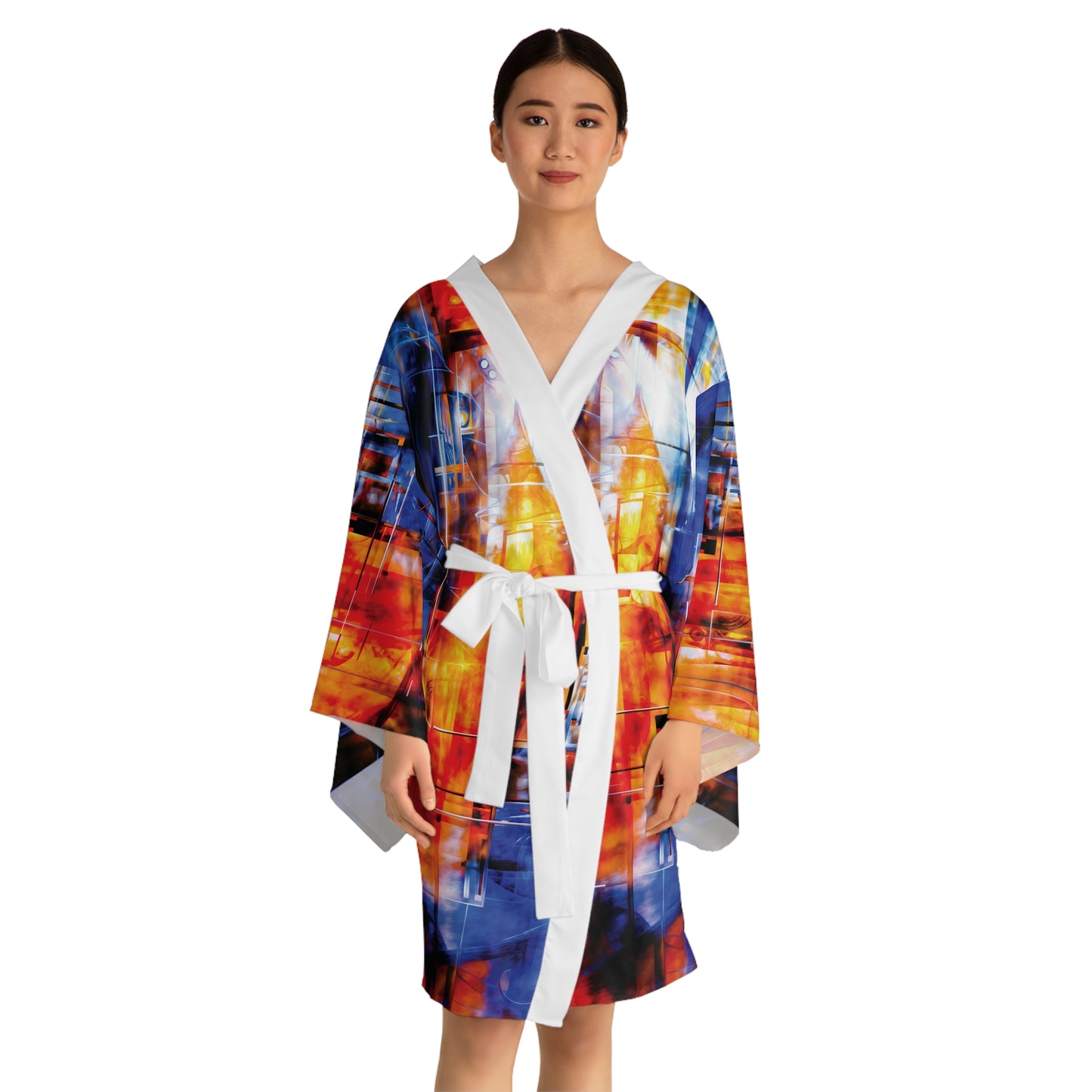 "Life's Forge - A Self Portrait", Long Sleeve Kimono Robe