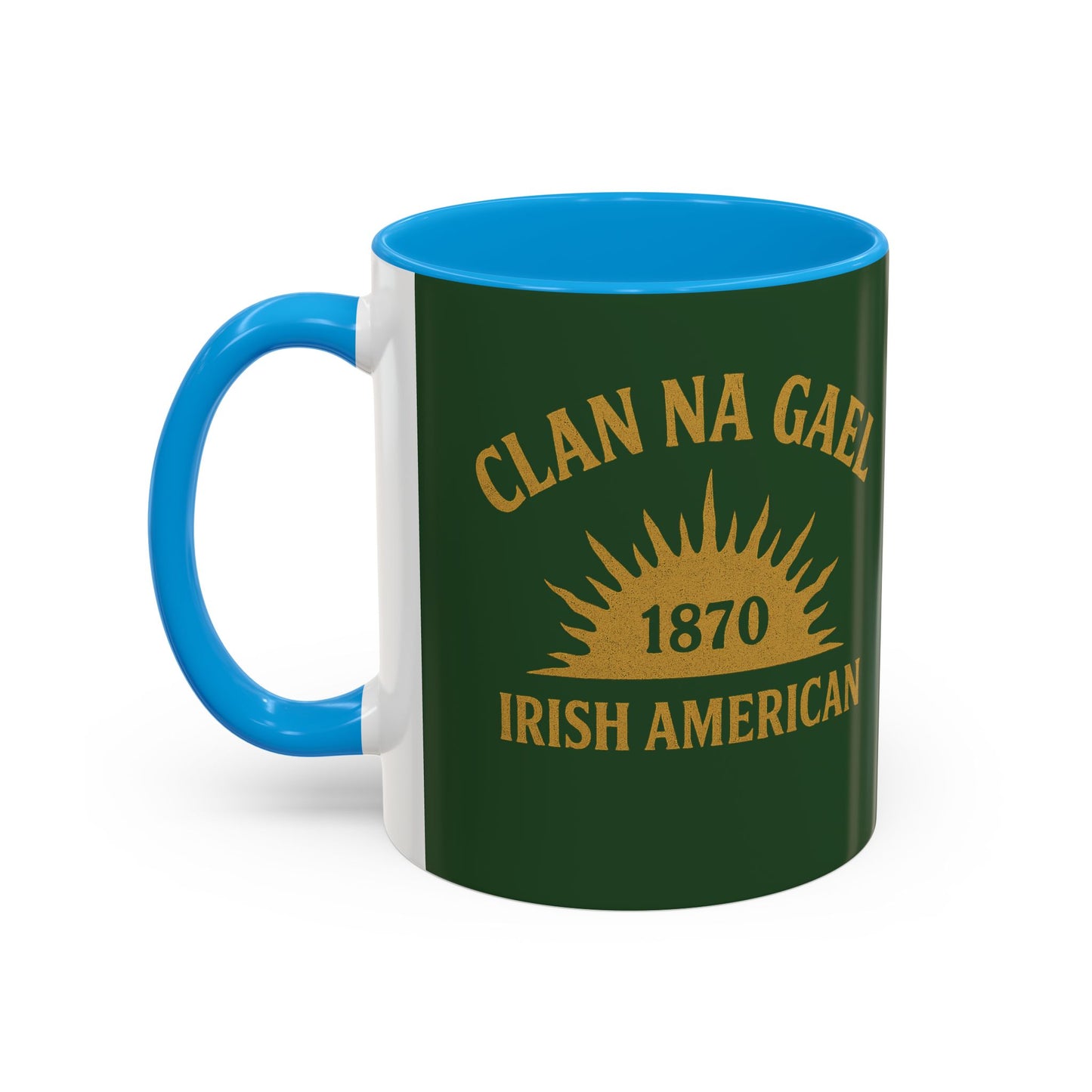 "Clan na Gael - Irish American", Colorful Mugs (11oz, 15oz) (Brithemain Green)