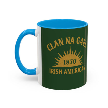 "Clan na Gael - Irish American", Colorful Mugs (11oz, 15oz) (Brithemain Green)