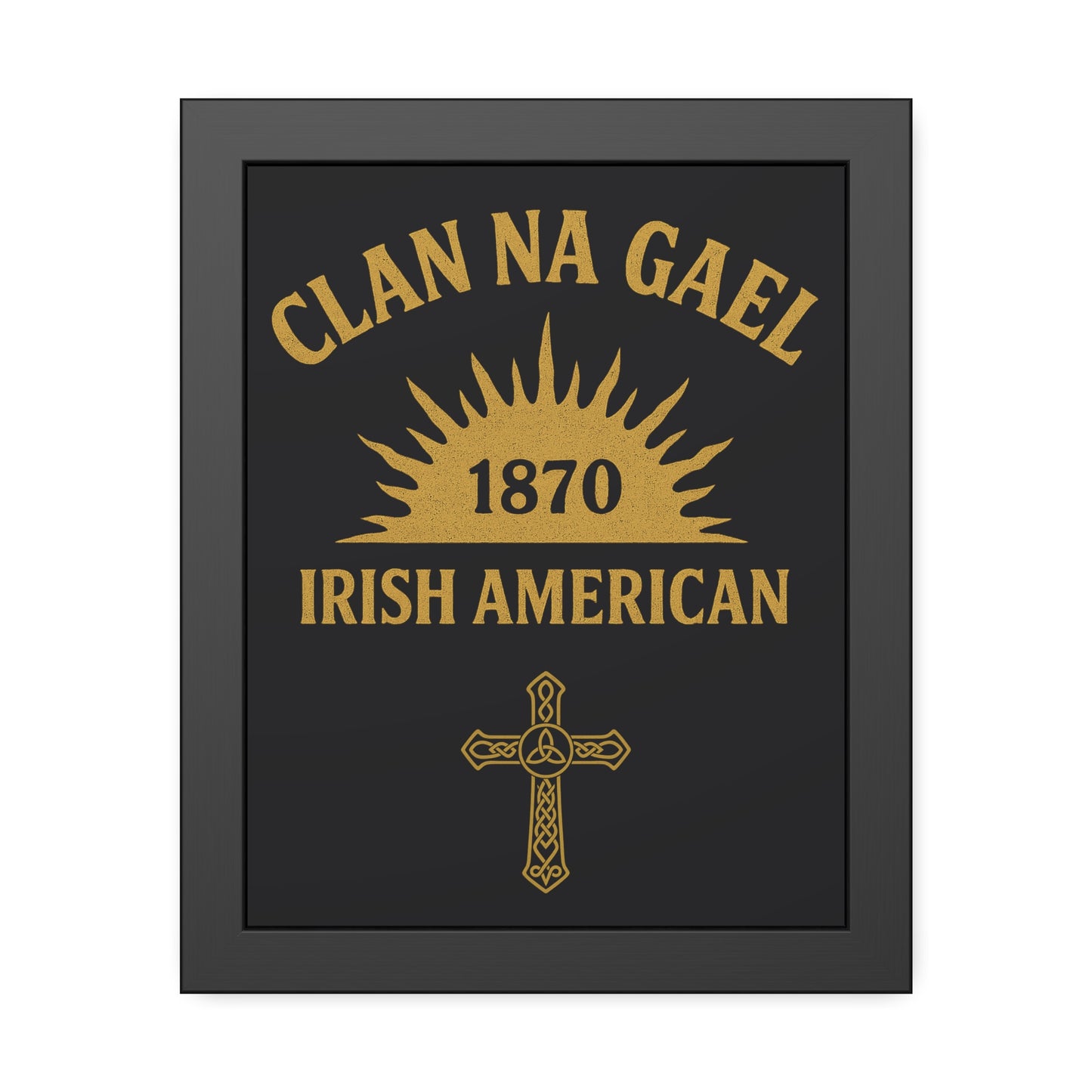 "Clan na Gael - Irish American", Framed Paper Poster (Raven Black)