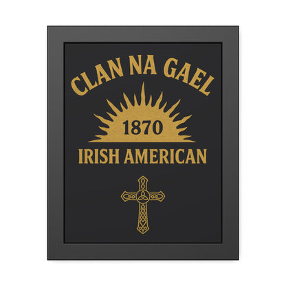 "Clan na Gael - Irish American", Framed Paper Poster (Raven Black)