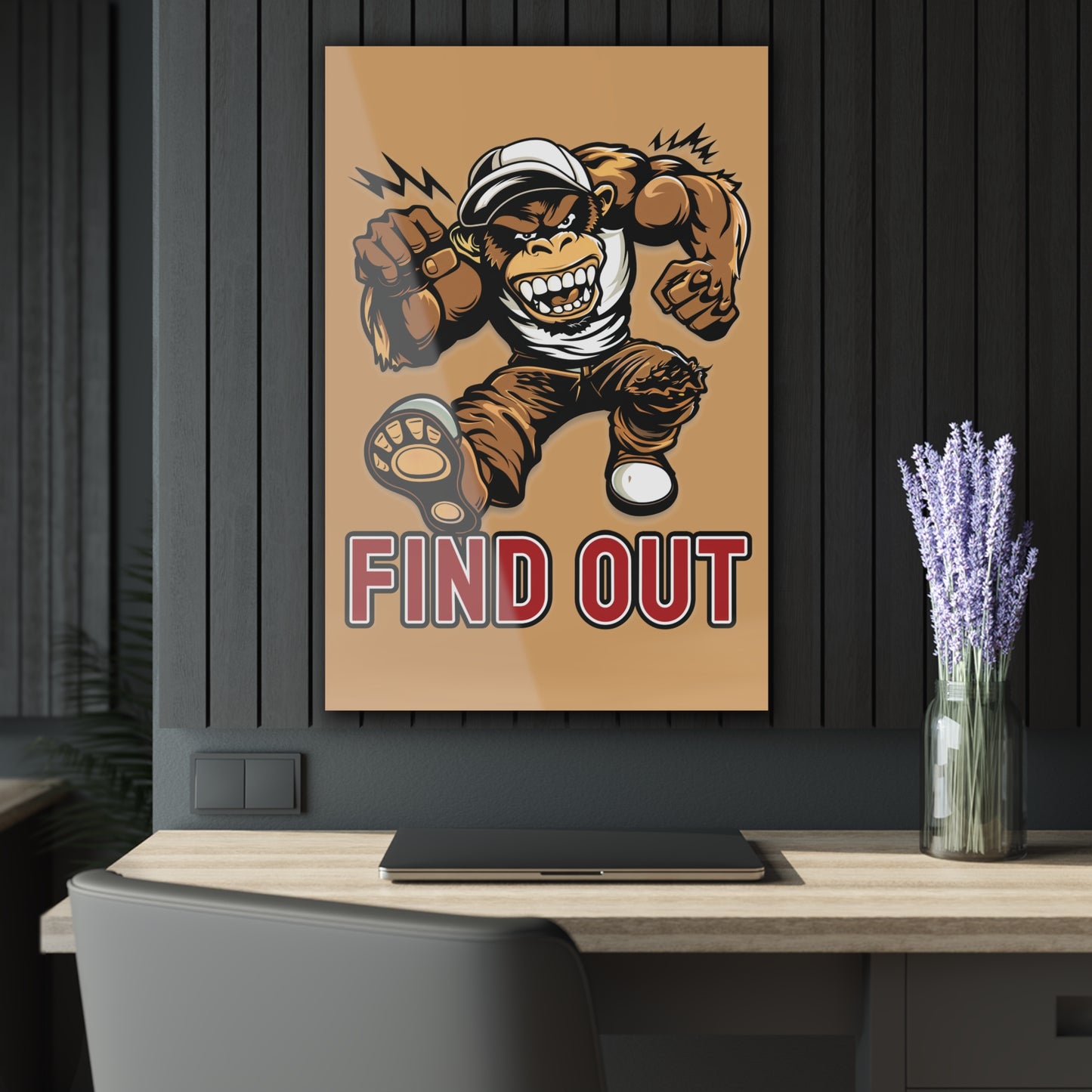 "Find Out", Acrylic Wall Prints (French Cleat Hanging) (Camel Brown)
