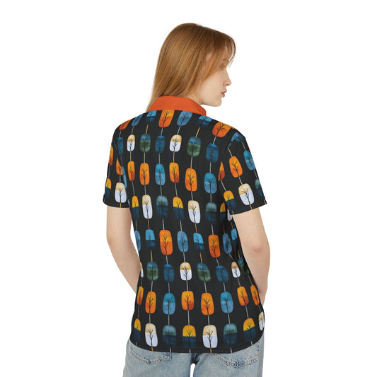"Skyroot Grove", Unisex Polo Shirt (Orange Collar)