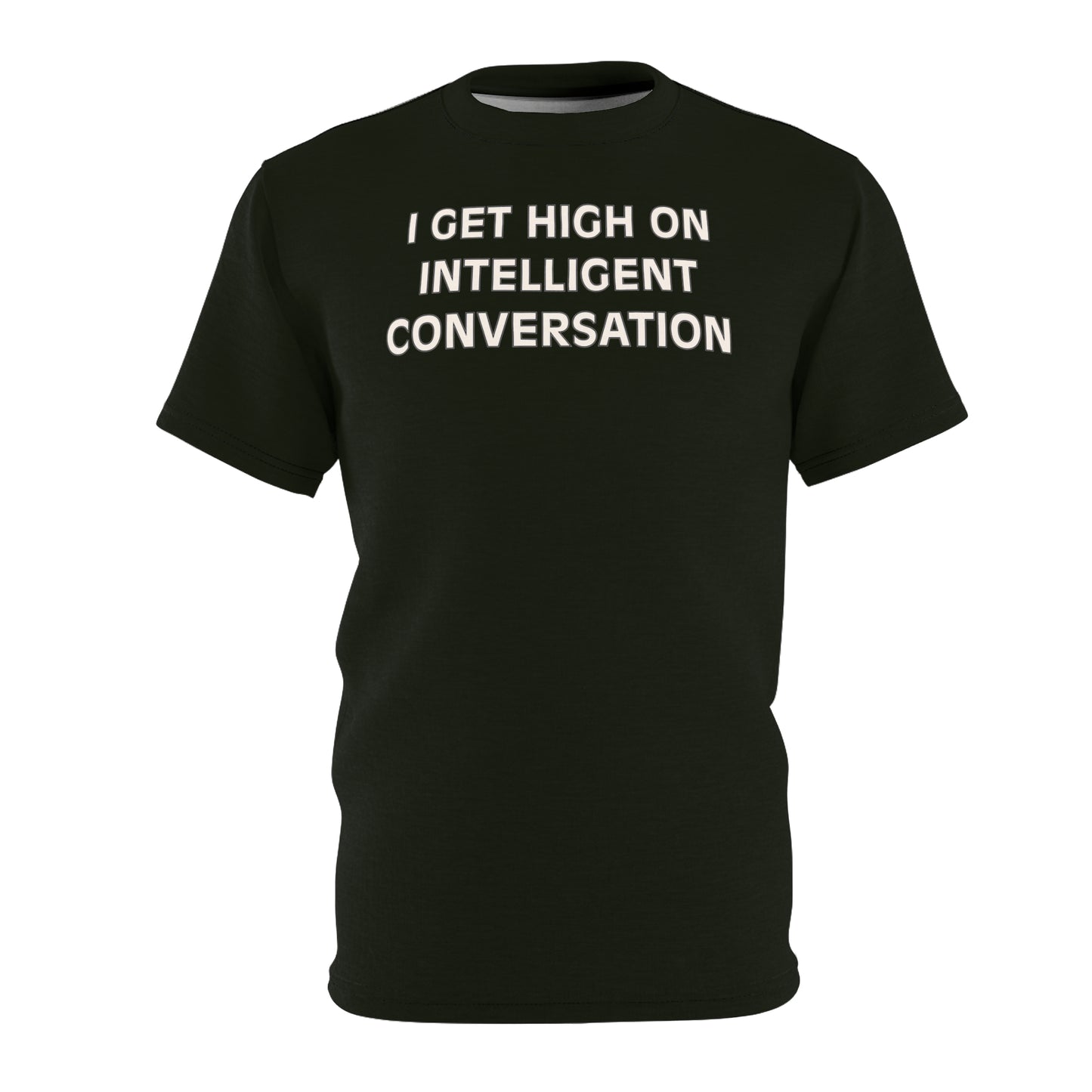 "Intelligent Conversation", Unisex T-shirt (Deep Foliage)