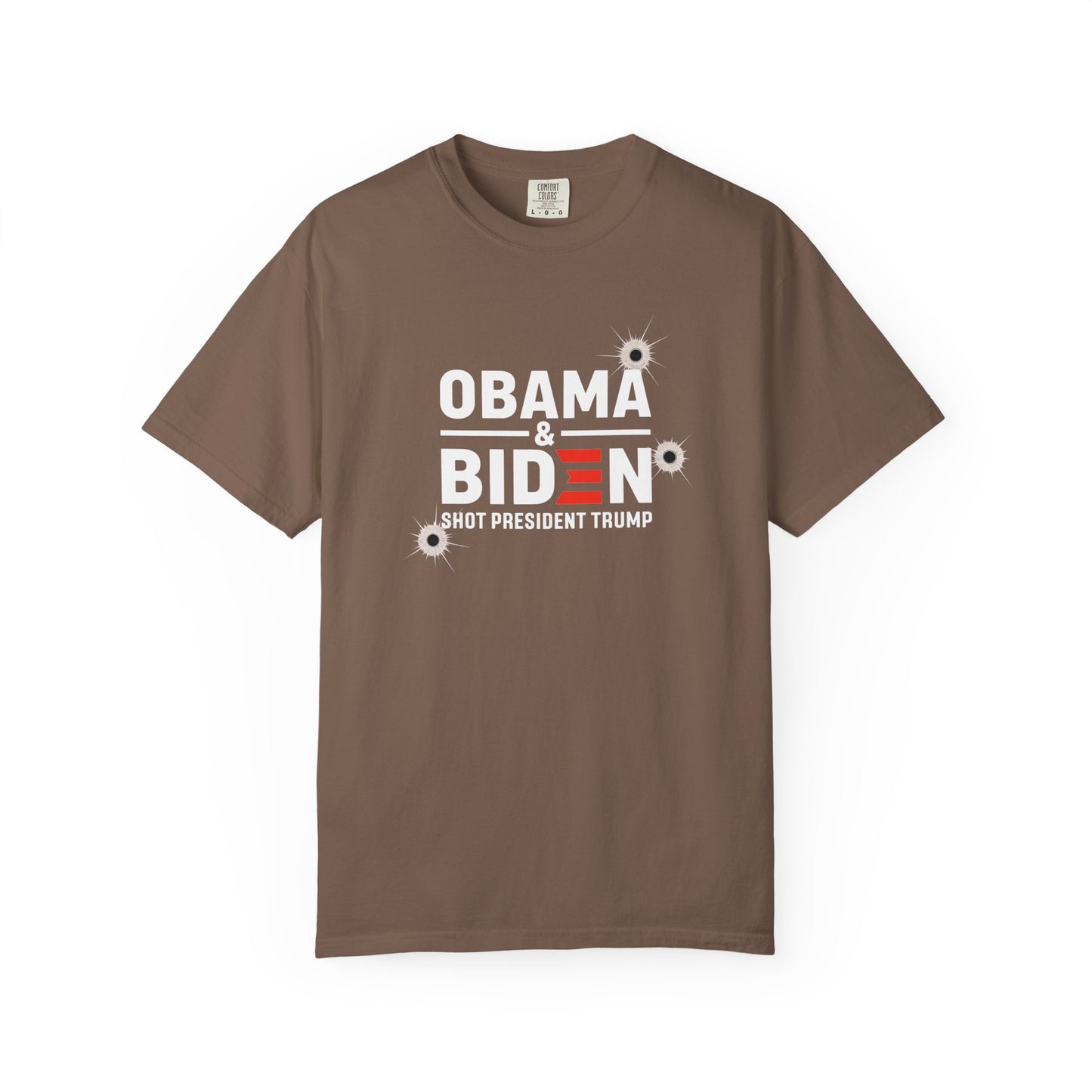 "Obama & Biden Shot President Trump", Unisex Black T-shirt