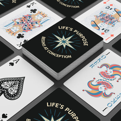 "Life's Purpose Begins at Conception #01", Christian Playing Cards (Void Black)