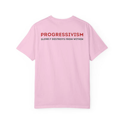 "Progressivism Slowly Destroys From Within", Unisex T-shirt (Light Colors)