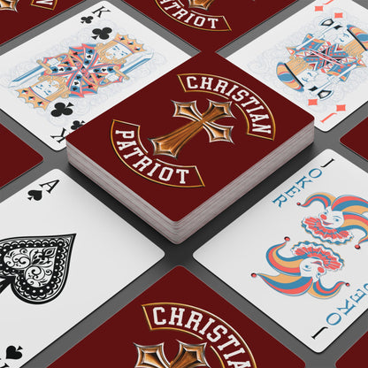 "Christian Patriot" #03, Christian Playing Cards (Dark Blood Red)