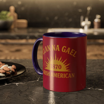 "Clan na Gael - Irish American", Colorful Mugs (11oz, 15oz) (Fénechas Red)