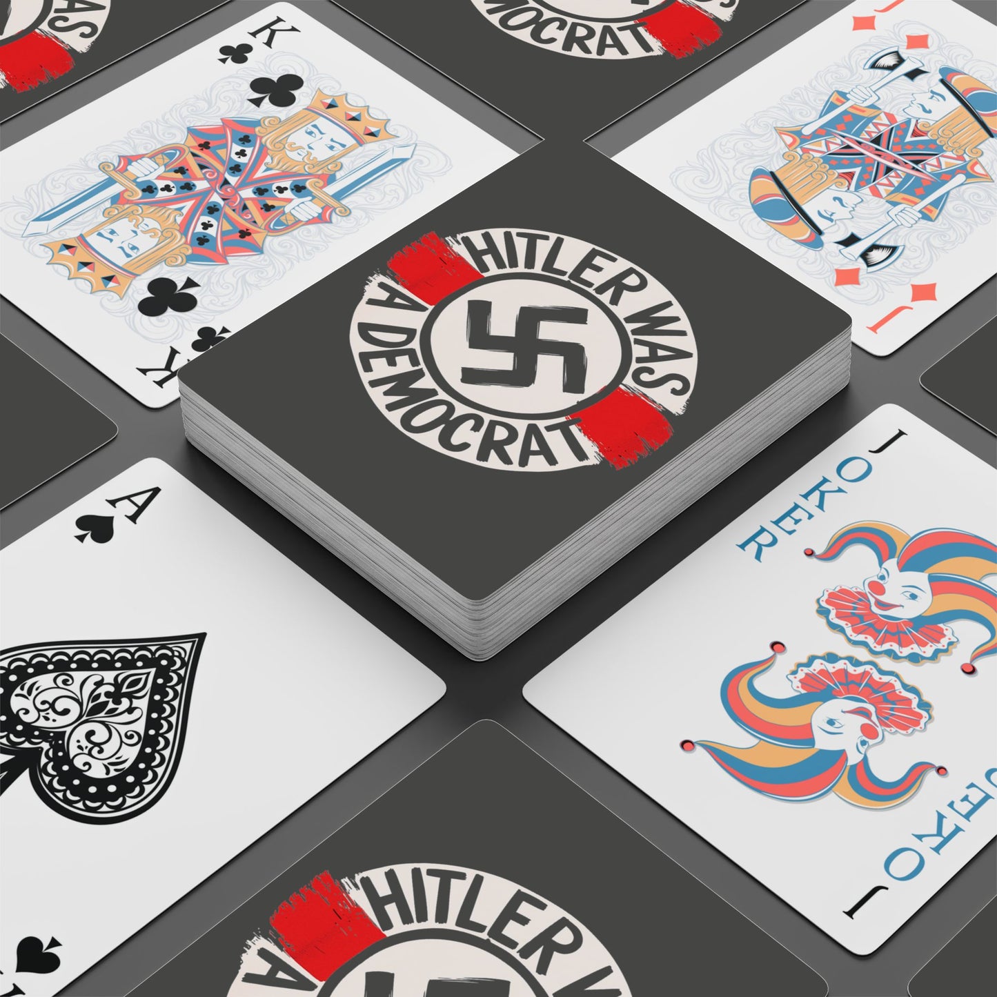"Hitler was a Democrat",  Cultural Playing Cards (Panzer Grey)