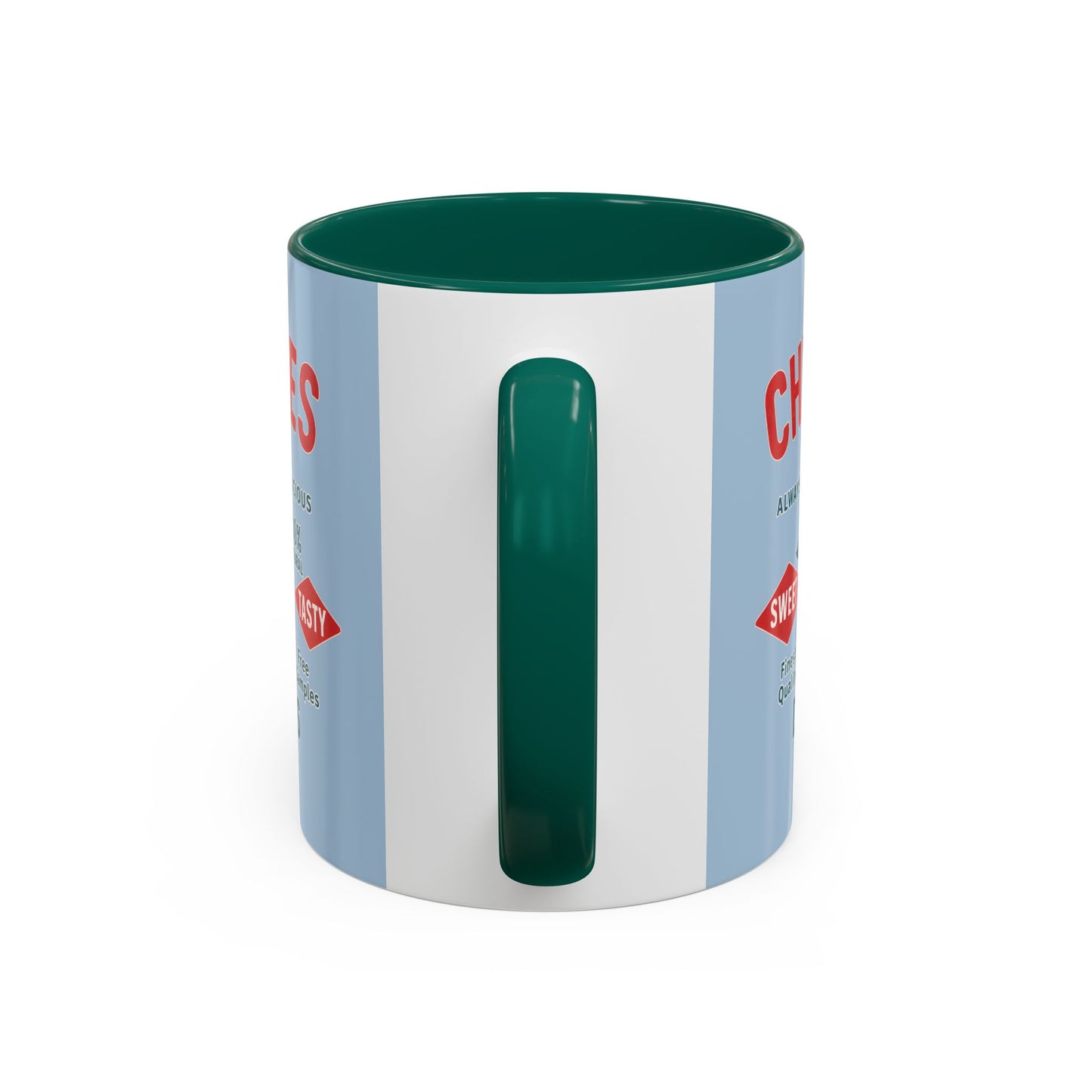 "Delicious Cherries", Colorful Mugs (11oz, 15oz) (Retro Sky)