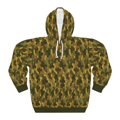 "SASR inspired Day-Ops Camouflage" Style 02, Unisex Wearable Art Pullover Hoodie (SASR Green Cuffs & Waist)