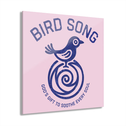 "Bird Song", Christian Acrylic Wall Prints (French Cleat Hanging) (Lace Pink)