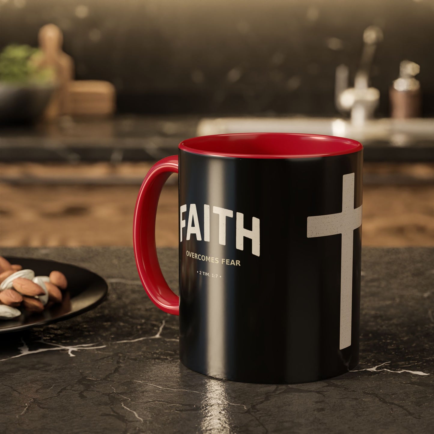 "Faith Overcomes Fear", Colorful Mugs (11oz, 15oz)
