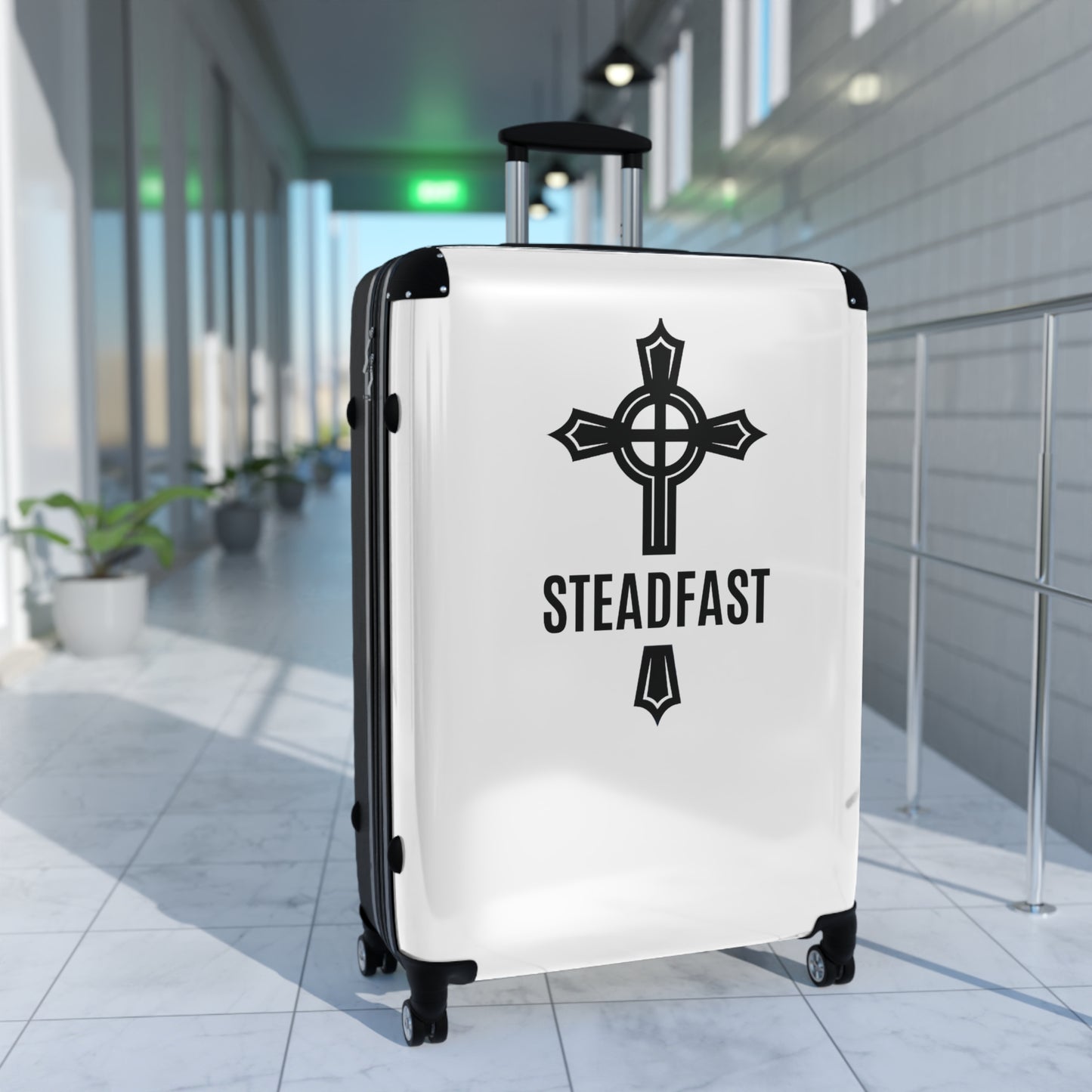 "Steadfast Cross", Suitcases (White)