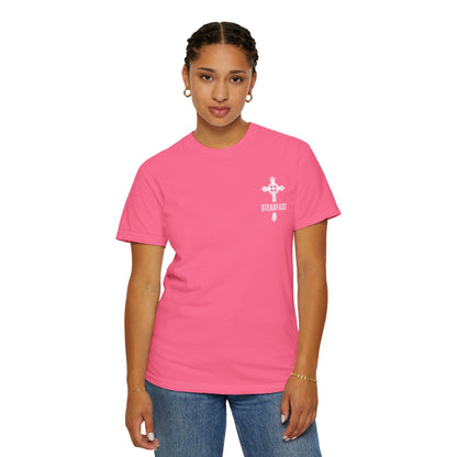 "Steadfast Cross in White", Unisex T-shirt