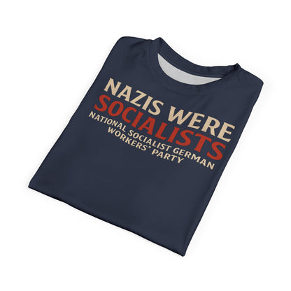 "Nazis were Socialists", Unisex T-shirt (Burka Blue Grey)
