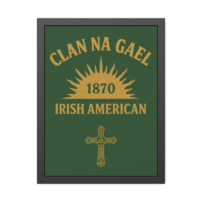 "Clan na Gael - Irish American", Framed Paper Poster (Brithemain Green)