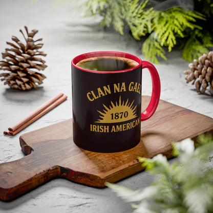 "Clan na Gael - Irish American", Colorful Mugs (11oz, 15oz) (Seal Brown)