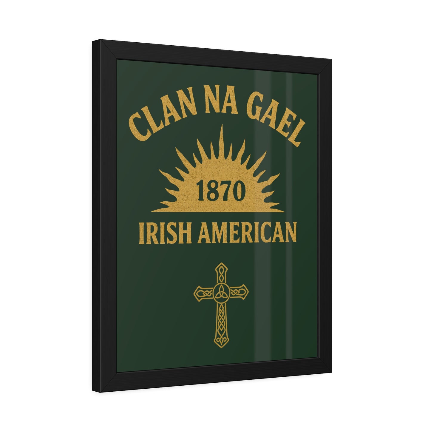 "Clan na Gael - Irish American", Framed Paper Poster (Fenian Green)