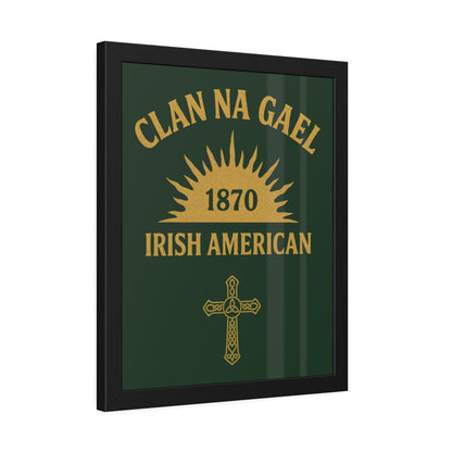 "Clan na Gael - Irish American", Framed Paper Poster (Fenian Green)