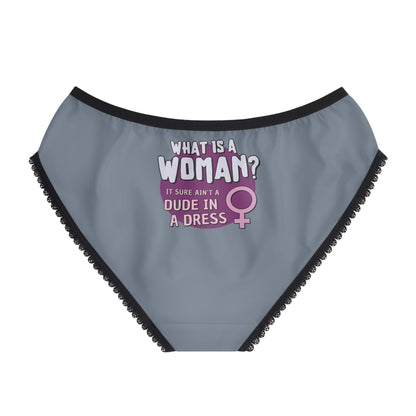 "What is a Woman" #01, Women's Briefs (Atlantic Grey)