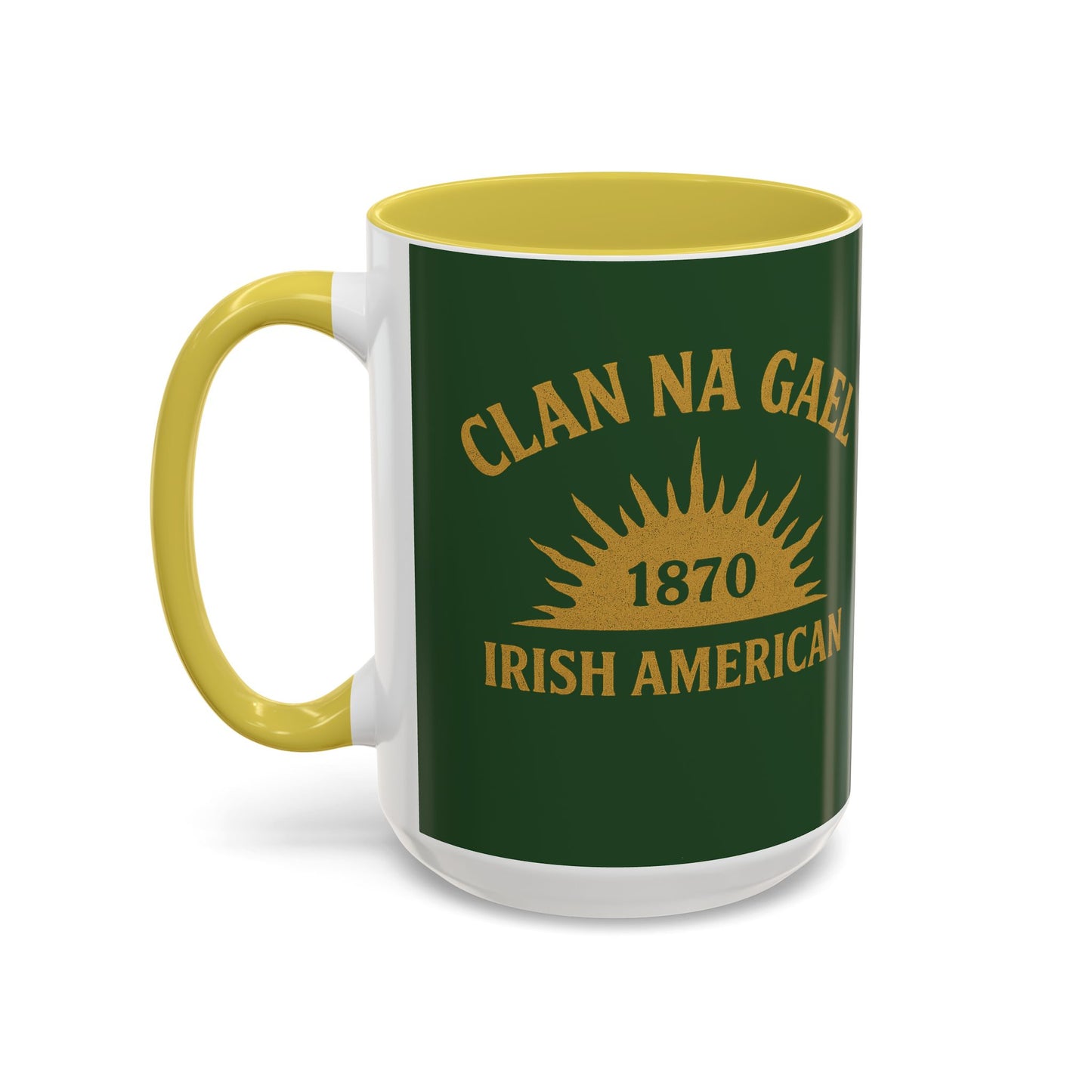"Clan na Gael - Irish American", Colorful Mugs (11oz, 15oz) (Brithemain Green)