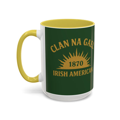 "Clan na Gael - Irish American", Colorful Mugs (11oz, 15oz) (Brithemain Green)