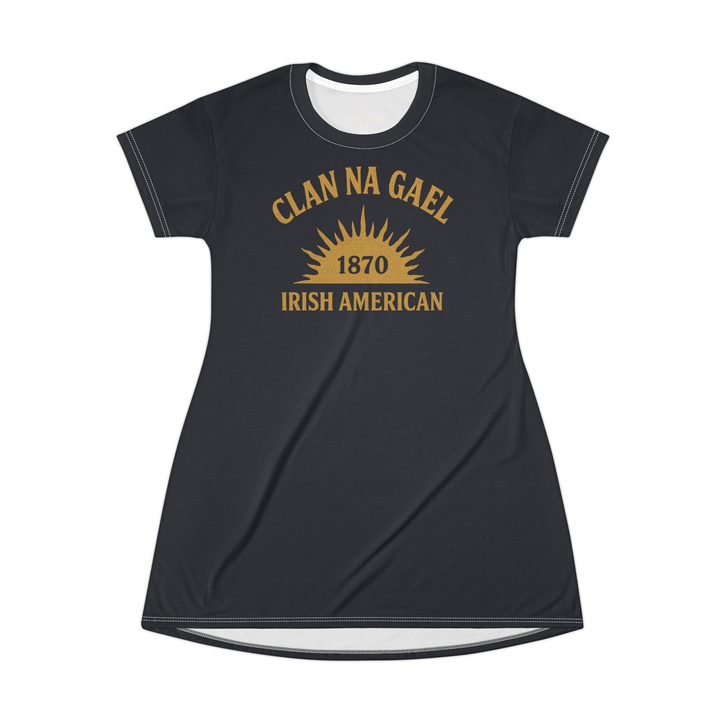 "Clan na Gael - Irish American", T-Shirt Dress (Black Denim)