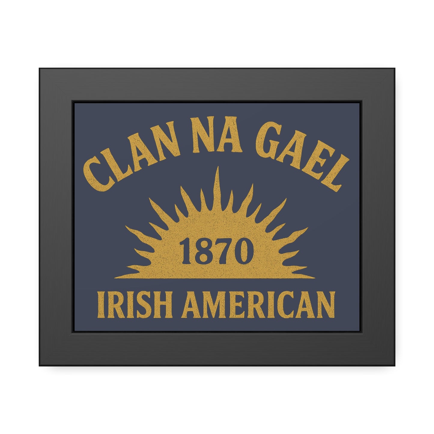 "Clan na Gael - Irish American", Framed Paper Poster (Blue Burka Grey)
