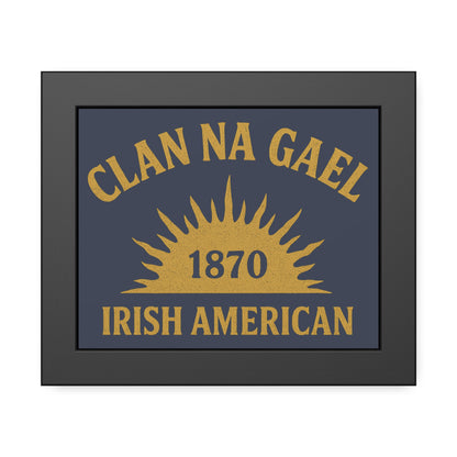 "Clan na Gael - Irish American", Framed Paper Poster (Blue Burka Grey)