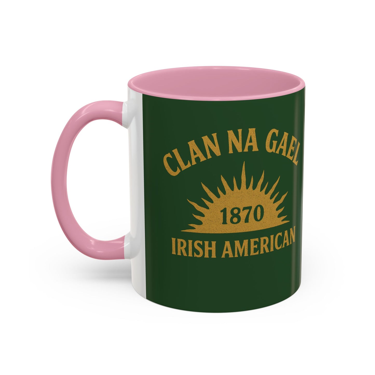 "Clan na Gael - Irish American", Colorful Mugs (11oz, 15oz) (Brithemain Green)